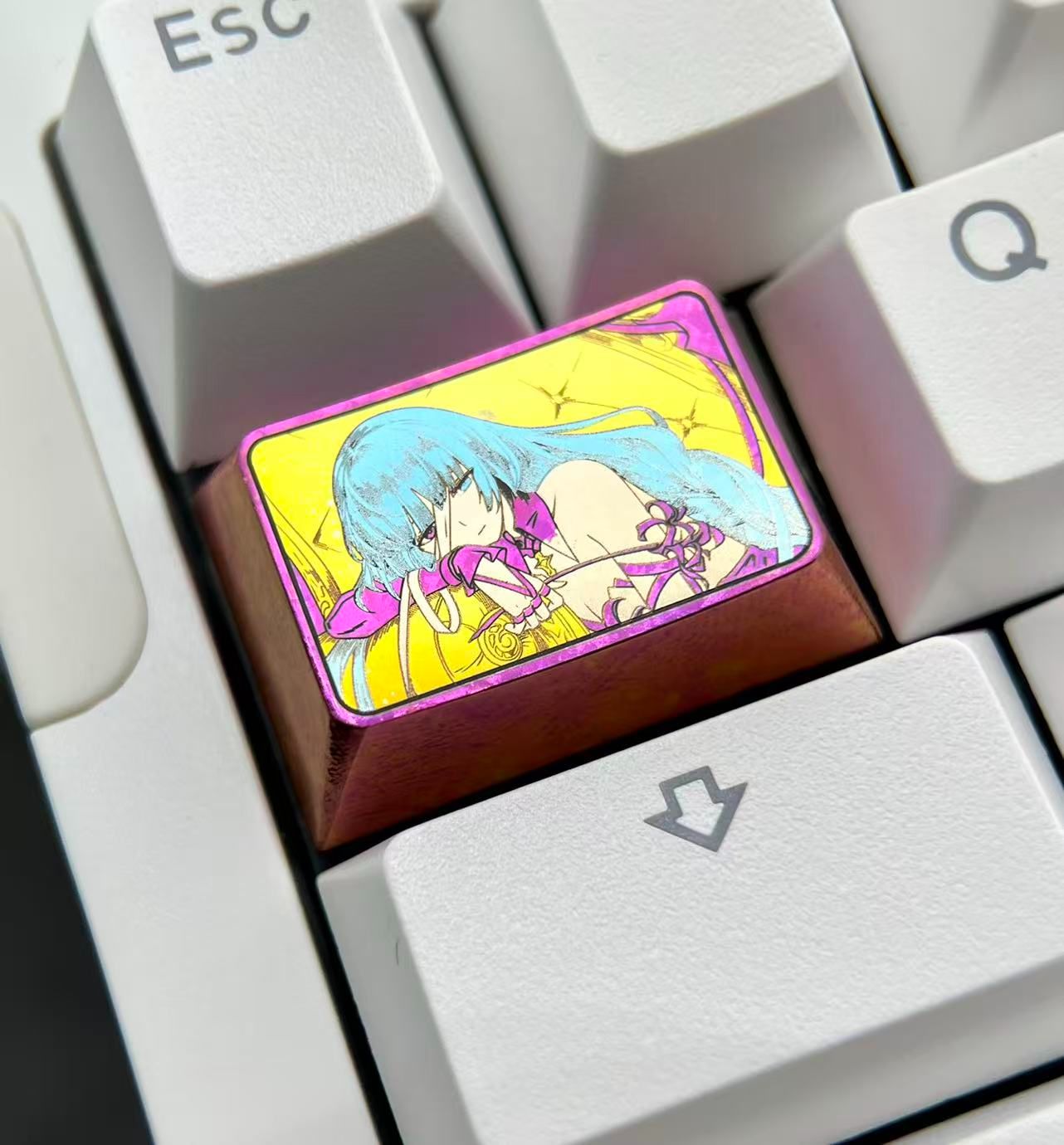 Wuthering Waves，Phrolova，1.5U titanium alloy personalized keycaps, mechanical keyboard metal decorative keycaps, anime and game culture peripheral keycaps