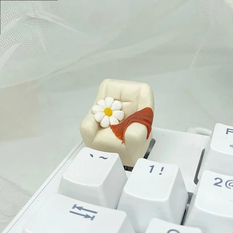 Take a break - small sofa keycaps, resin clay personalized keycaps, life and home decoration keycaps