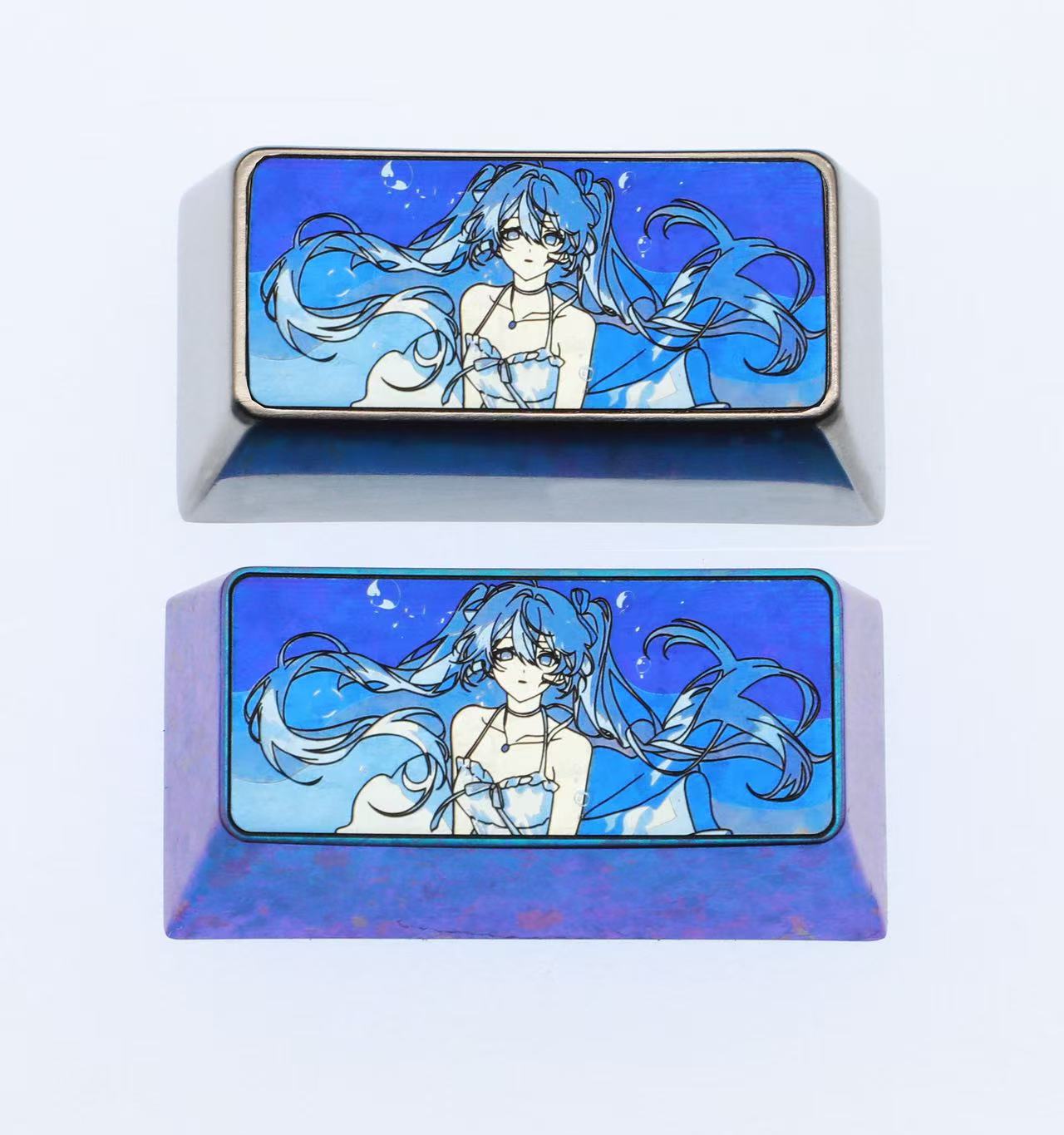 Hatsune Miku, 2U backspace key titanium alloy personalized key cap, animation game culture innovation carving decorative key cap