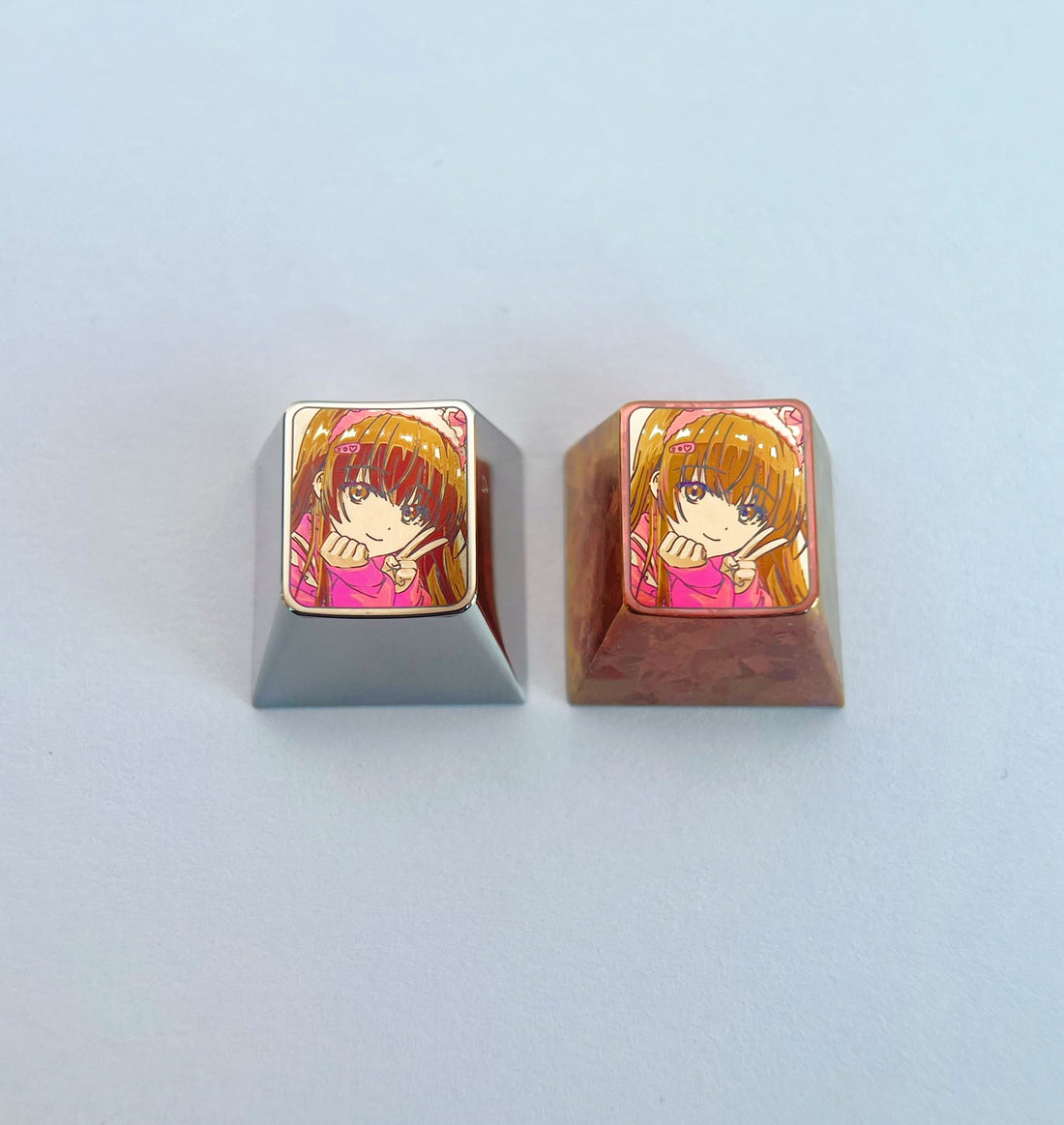 Shiina Mahiru, 1U personalized keycap, titanium alloy metal decorative keycap, comic art keycap
