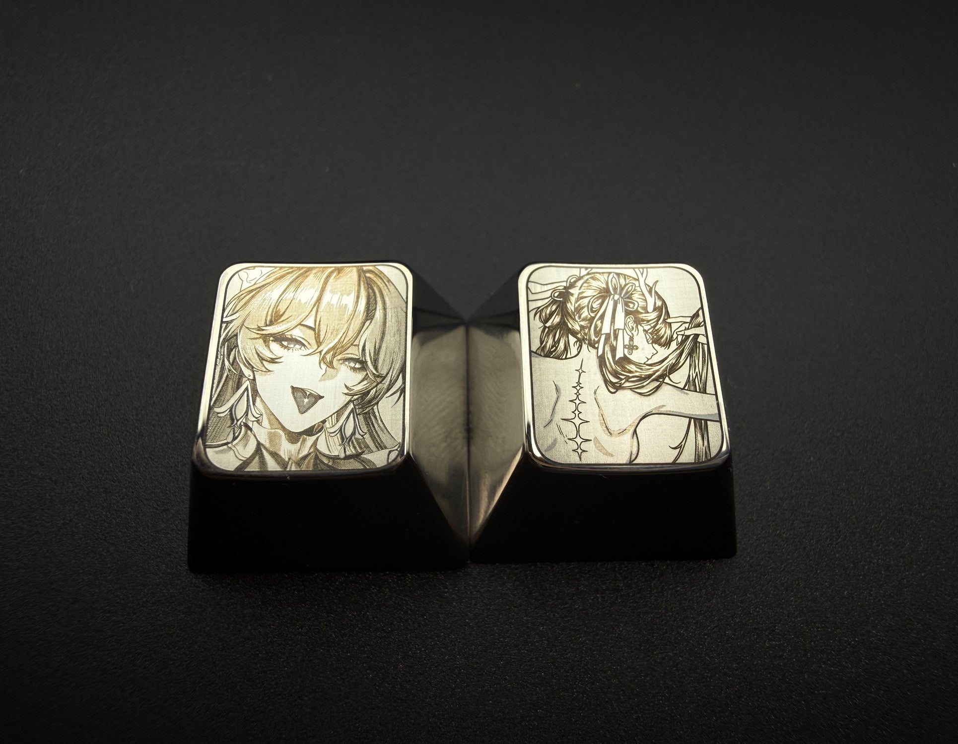 Wuthering Waves，Jinhsi/Cantarella 1U titanium alloy metal personalized keycaps, anime and game character peripheral products, decorative keycaps.