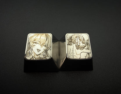 Wuthering Waves，Jinhsi/Cantarella 1U titanium alloy metal personalized keycaps, anime and game character peripheral products, decorative keycaps.