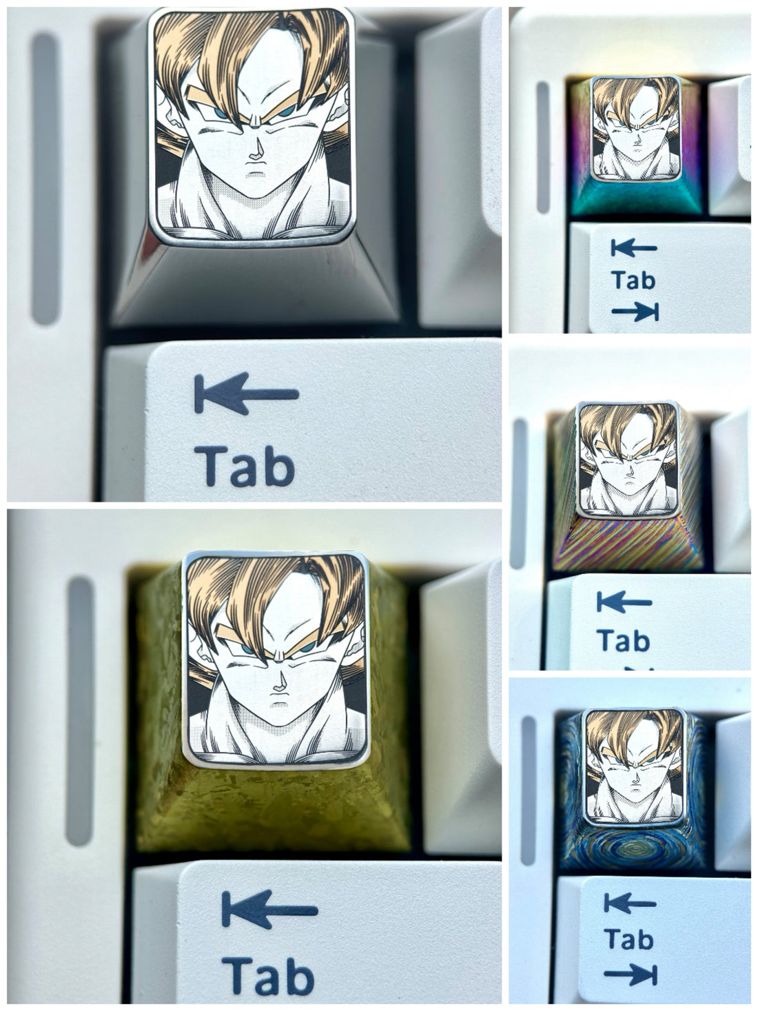 Dragon Ball, Son Goku, finely carved 1U titanium alloy, creative keycaps for anime and gaming culture.