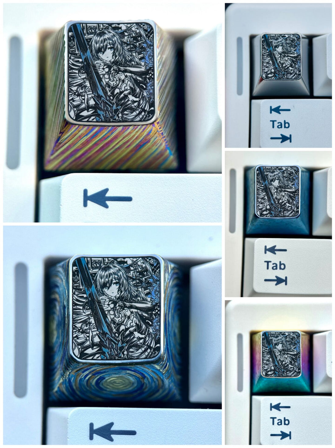 Honkai: Star Rail, Jingliu, 1U titanium alloy precision carved personalized keycaps, anime and game culture creative metal carved keycaps