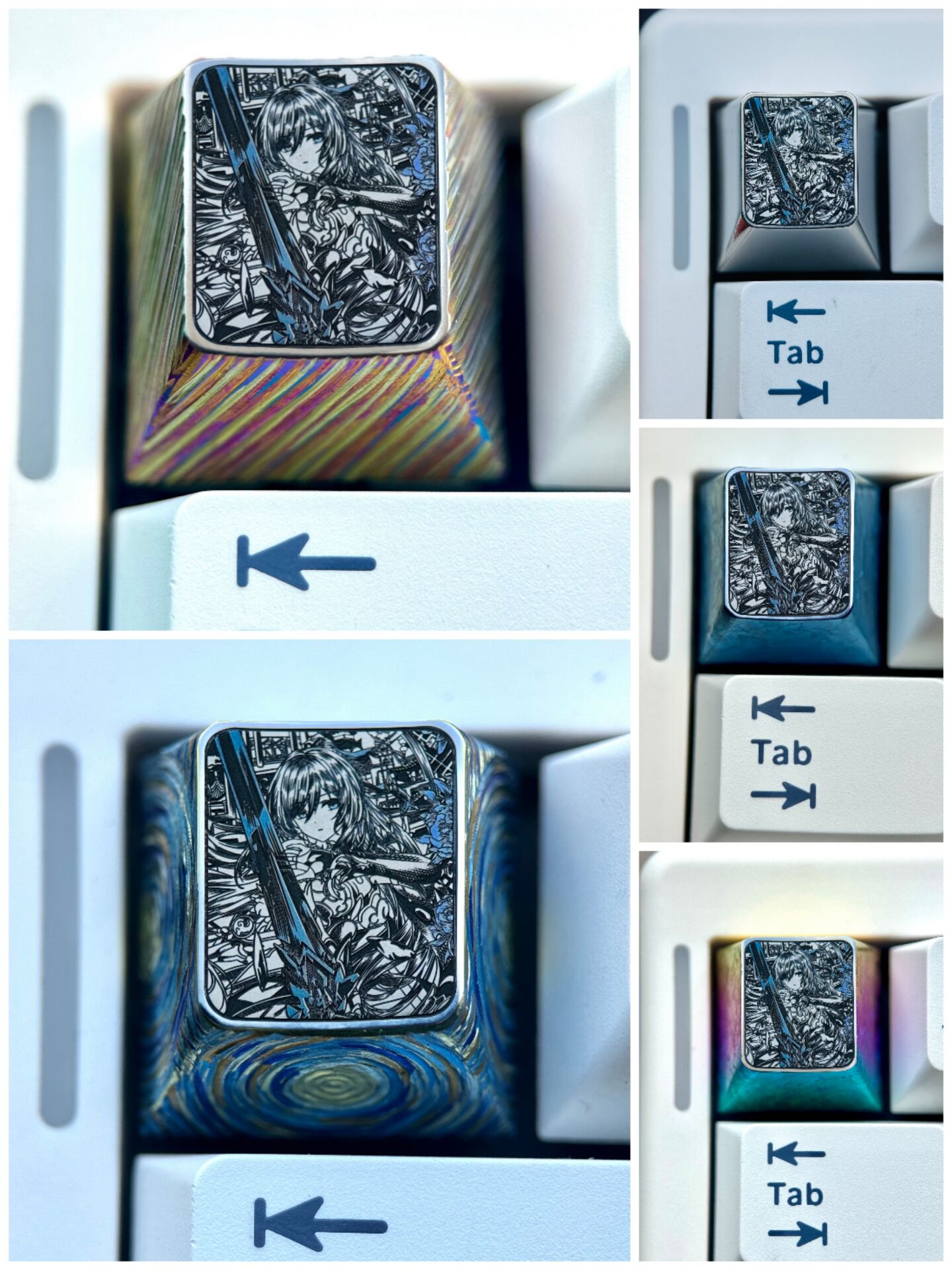 Honkai: Star Rail, Jingliu, 1U titanium alloy precision carved personalized keycaps, anime and game culture creative metal carved keycaps