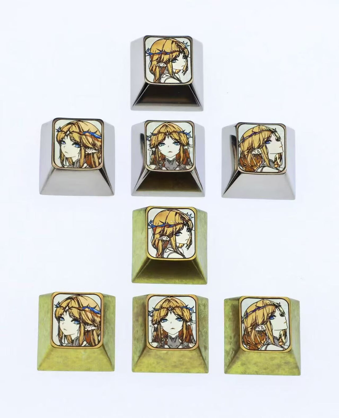 Wuthering Waves theme, titanium alloy personalized keycaps for directional key sets, game anime mechanical keyboard decorative keycaps.