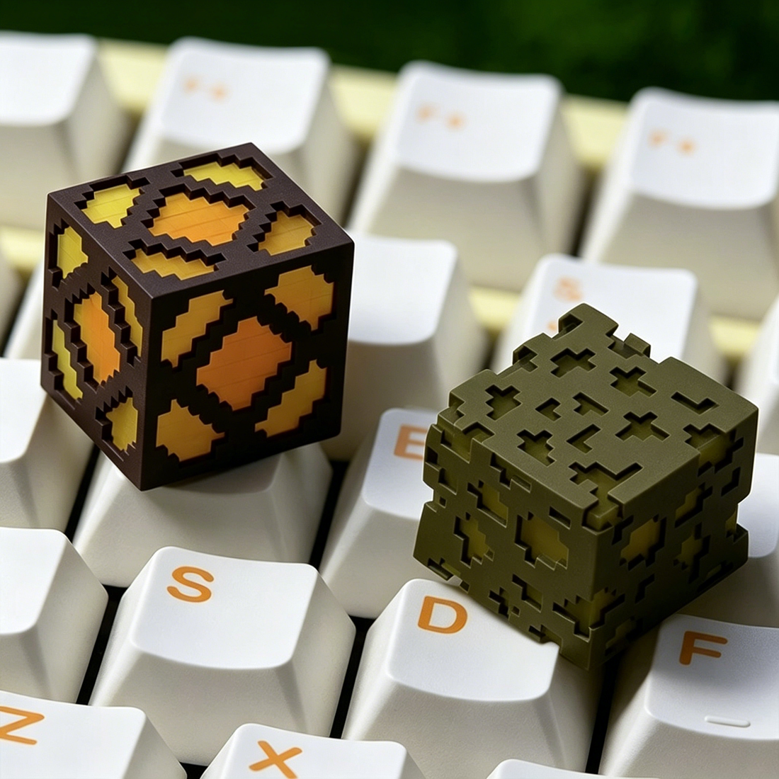 Minecraft props, Multi colored resin personalized keycaps, anime, gaming, cultural and creative peripheral products, mechanical keyboard decoration keycaps, gaming keycaps