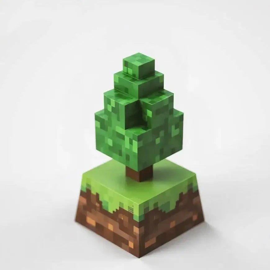 Minecraft， Pixel tree, resin molded personalized keycaps, cute and alternative decorative keycaps