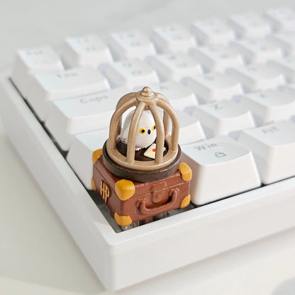 Harry Potter merchandise, Hedwig luggage, resin coated keycaps, mechanical keyboards, personalized decorative keycaps