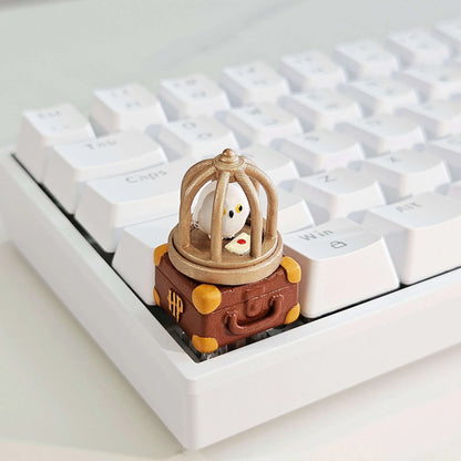 Harry Potter merchandise, Hedwig luggage, resin coated keycaps, mechanical keyboards, personalized decorative keycaps