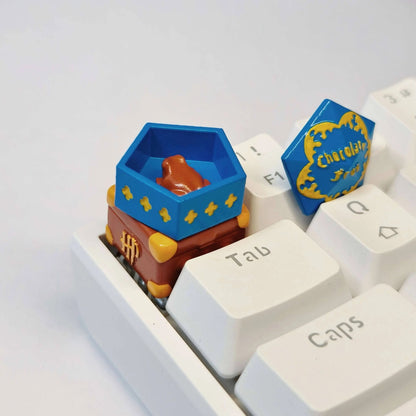 Harry Potter peripheral culture creative keycaps chocolate frog resin coating as colored keycaps mechanical keyboard decoration keycaps