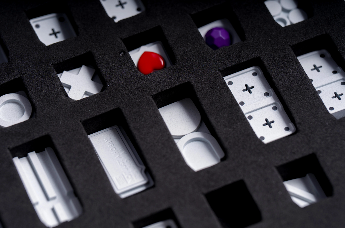 SH2PE Vera Metal Personalized Keycap Combination Set, Metal Simple Pattern Decorative Keycaps