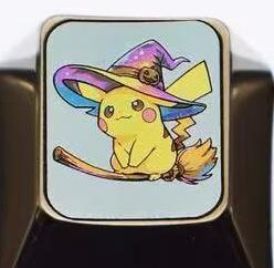 Pok é mon series, Wizard Pok é mon series, 1U titanium alloy personalized keycaps, anime cultural creative metal carving decorative keycaps