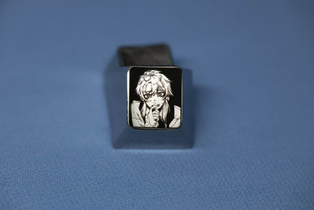 Chainsaw Man,  1U titanium alloy personalized keycaps, anime and game themed metal carved decorative keycaps