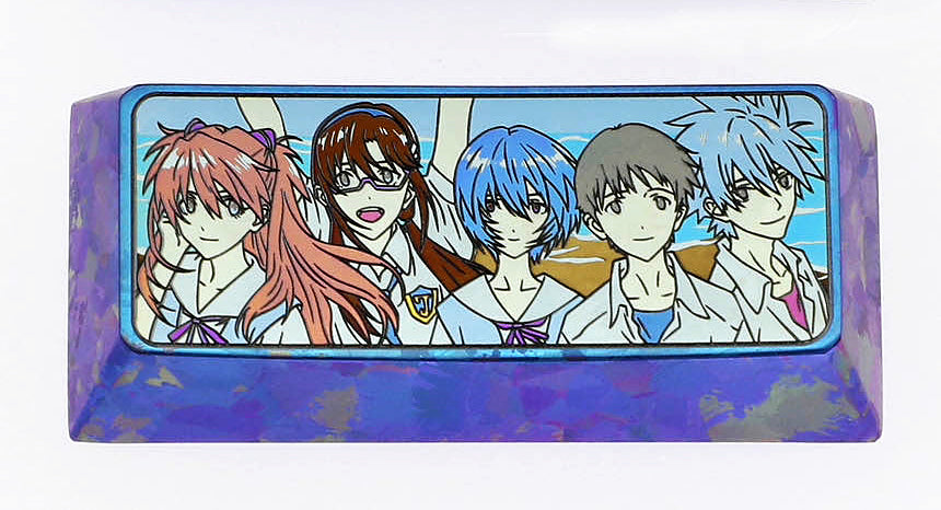 Eva, 2.25U color titanium alloy, metal carving, mechanical keyboard decorative keycaps.