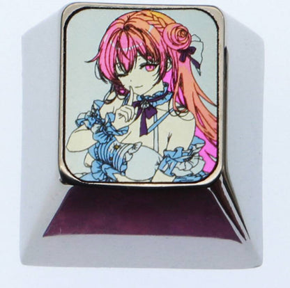 BOCCHI THE ROCK! ， Gotoh Hitori 1U titanium alloy personalized keycaps, customized keycaps for anime, gaming, cultural and creative decoration