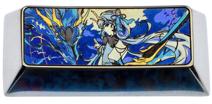 Wuthering Waves, Jinhsi. 2.25U titanium alloy personalized keycaps, metal keycaps carved around anime and games, artistic and creative keycaps
