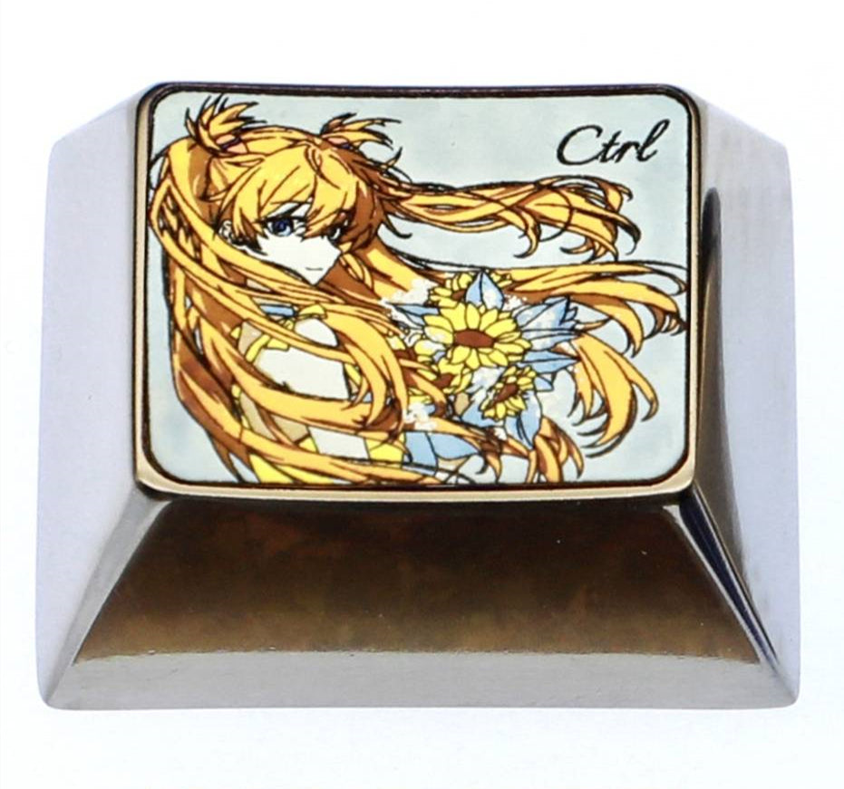 EVA，1.25U，Asuka, Ayanami Rei, anime and game character peripheral metal carving personalized keycaps