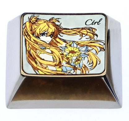 EVA，1.25U，Asuka, Ayanami Rei, anime and game character peripheral metal carving personalized keycaps