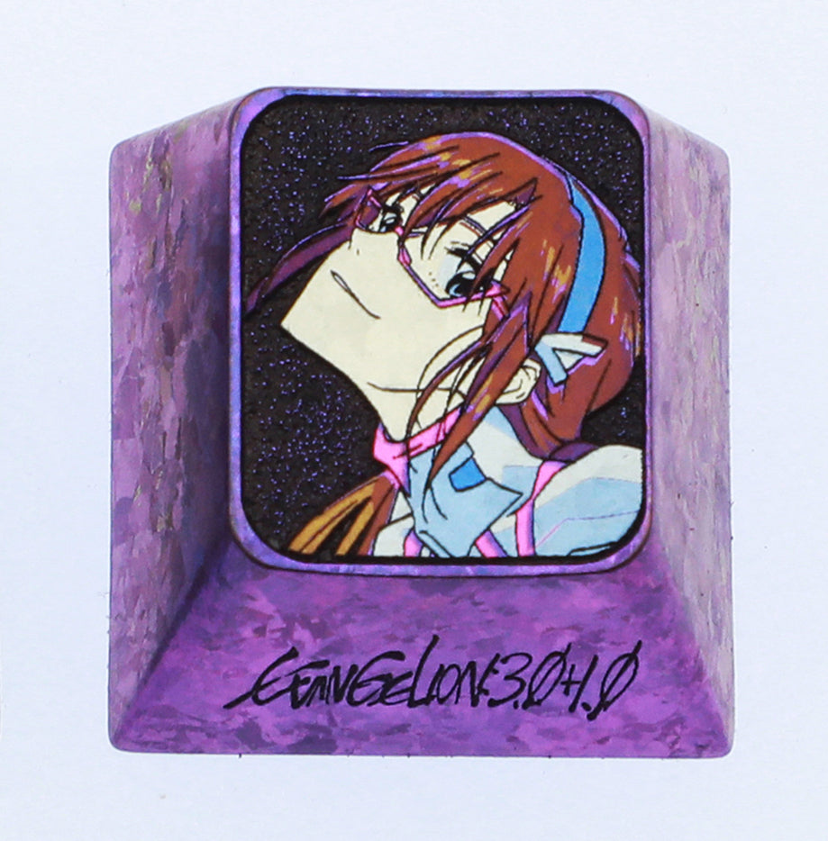 EVA series, Mari Makinami Illustrious themed 1U titanium alloy personalized keycaps, customized metal decorative keycaps for anime and games
