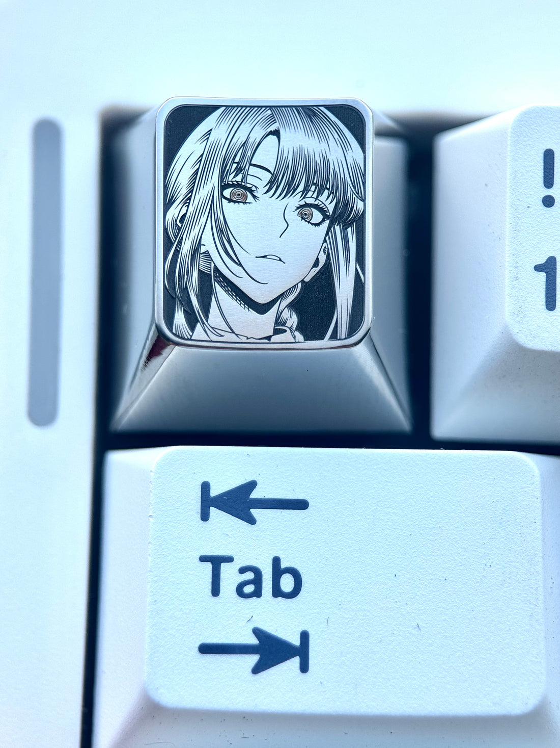 Chainsaw Man, Makima, 1U titanium alloy metal personalized keycaps, anime and game character carving art creative keycaps