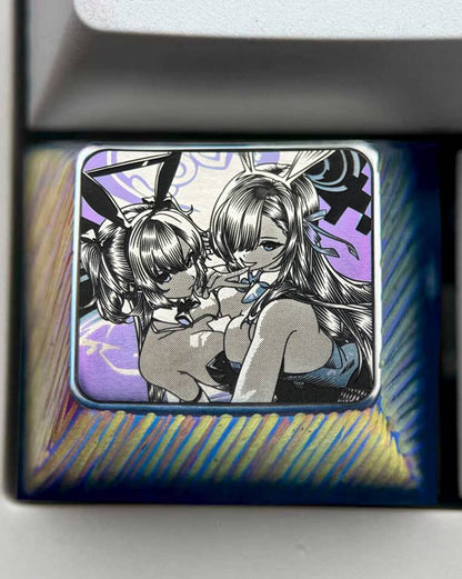 Blue Archive The Animation, 1.25U Titanium Alloy Personalized Keycaps, Anime Game Culture Creative Metal Carving Decorative Keycaps