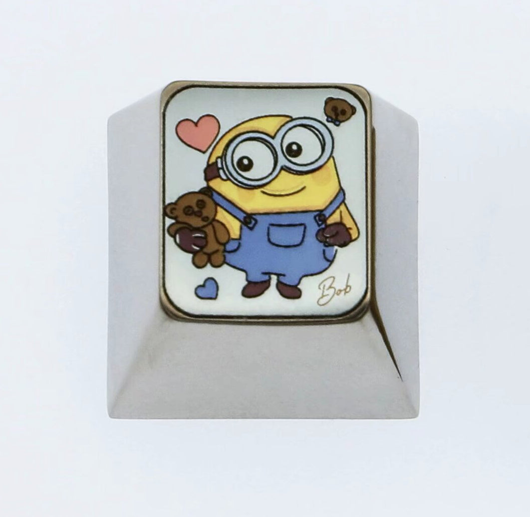 Despicable Me,Minions,bob,Colored titanium alloy carved keycaps, personalized keycaps, decorative keycaps