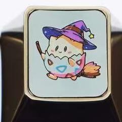 Pok é mon series, Wizard Pok é mon series, 1U titanium alloy personalized keycaps, anime cultural creative metal carving decorative keycaps