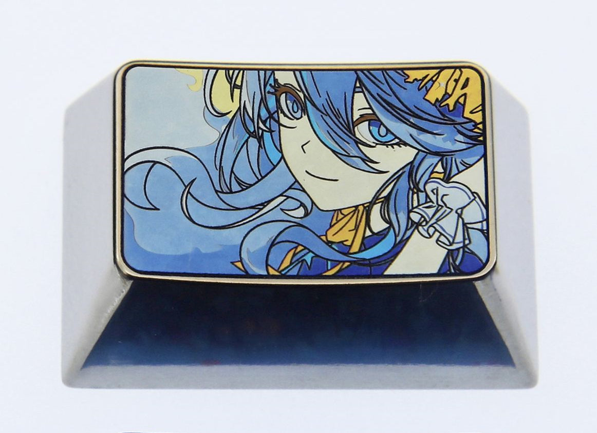 Furina, 1.5U titanium alloy personalized keycaps, metal carved art keycaps for anime and game characters