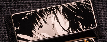 EVA， Adult Kiss 2.25u Titanium Alloy Shift/Enter Personalized Keycaps, Anime Game Metal Art Creative Decorative Keycaps