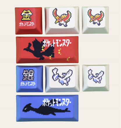 Pok é mon Gold and Silver, Unknown Totem Pok é mon Keycaps Pixel Wind Mechanical Keycaps Five sided Thermal Sublimation PBT Original Factory Height Set Keycaps