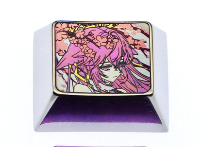 Genshin Impact series, Yae Miko, 1.25U titanium alloy keycaps, anime, gaming, cultural and creative metal carved keycaps