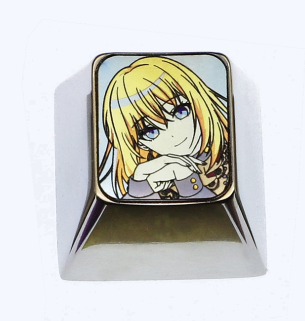 Misumi Hatsune, 1U titanium alloy personalized keycap, anime character metal decorative keycap