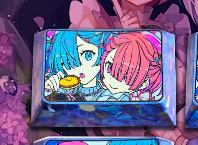 Re:Life in a different world from zero， Rem，1.5U TAB Titanium alloy personalized keycaps, anime and game cultural creative keycaps, mechanical keyboard decorative keycaps