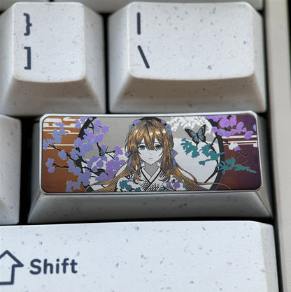 Violet Evergarden, 2.25U titanium alloy personalized keycap, anime and game cultural creative metal carving decorative keycap