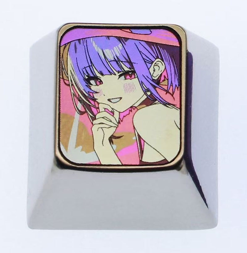 Blue Archive, Kazusa1U titanium alloy personalized keycaps, anime and game metal carving creative custom decorative keycaps