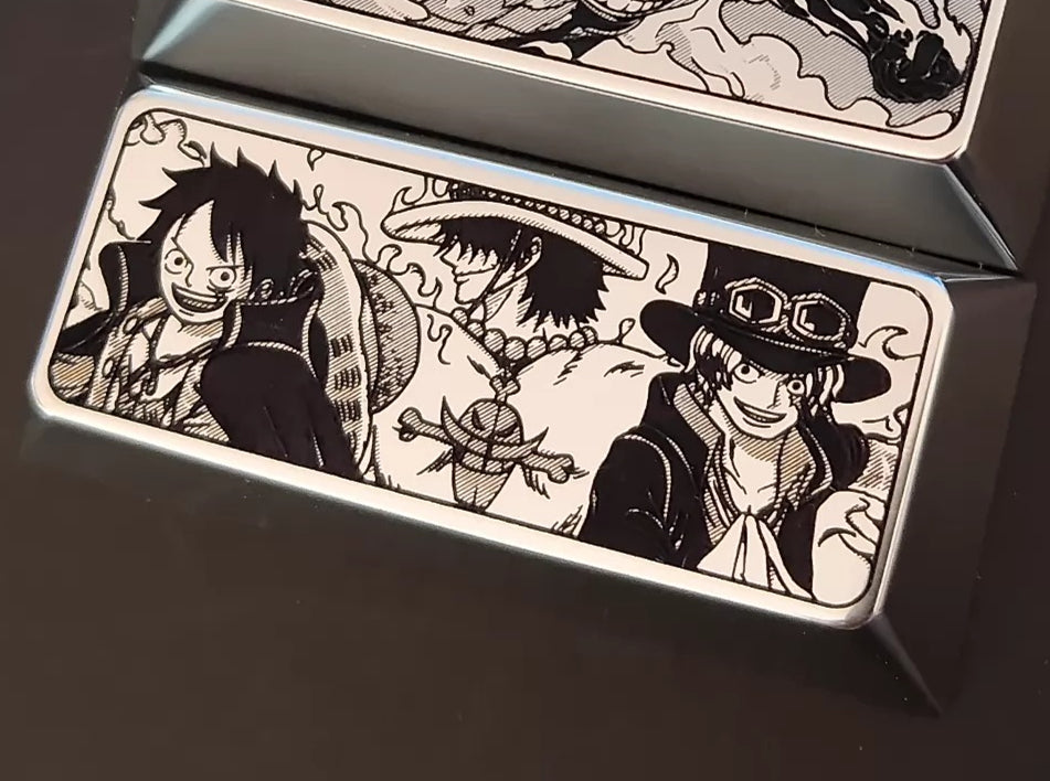 One Piece, Luffy, 2.25U/2.75U metal carving, optional zinc/titanium alloy, anime, game, cultural and creative decorative keycaps