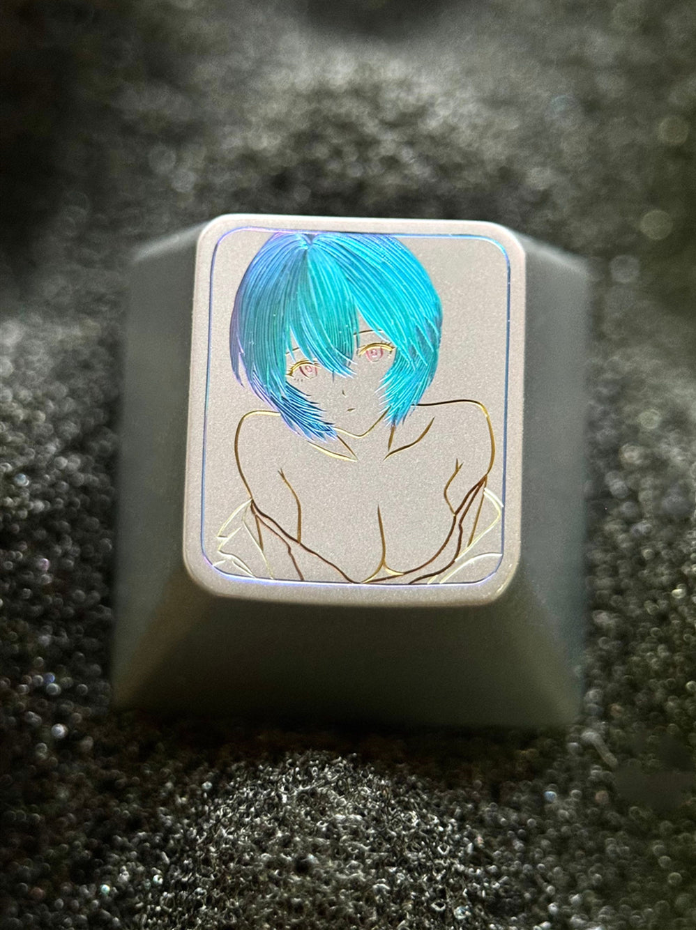 EVA, Asuka, Ayanami Rei, 1U titanium alloy hand anodized carved personalized keycap