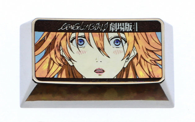 EVA Theater Edition Asuka, 1.75U Titanium Alloy Personalized Keycaps, Anime Game Cultural Creative Metal Carving Keycaps