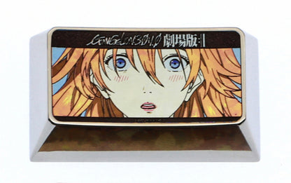 EVA Theater Edition Asuka, 1.75U Titanium Alloy Personalized Keycaps, Anime Game Cultural Creative Metal Carving Keycaps