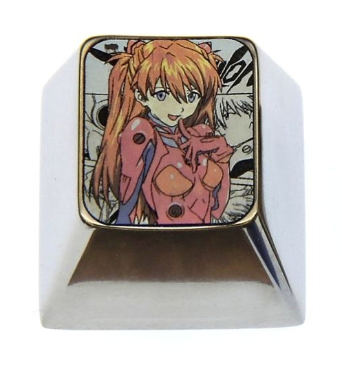 EVA, Asuka, Ayanami Rei, 1U titanium alloy personalized keycaps, anime and game character art carved metal keycaps
