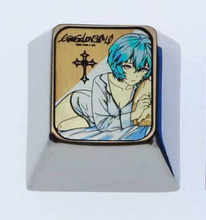 EVA, Ayanami Rei Cross, 1U Titanium Alloy Personalized Keycaps, Anime Game Creative Decorative Keycaps