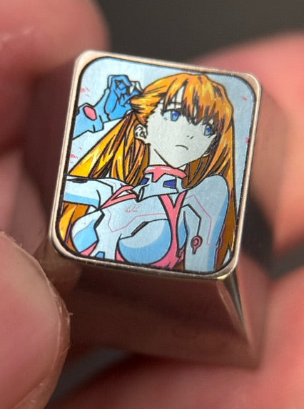 EVA, Asuka, 1U secondary creation titanium alloy personalized keycaps, mechanical keyboard keycaps around anime and game characters