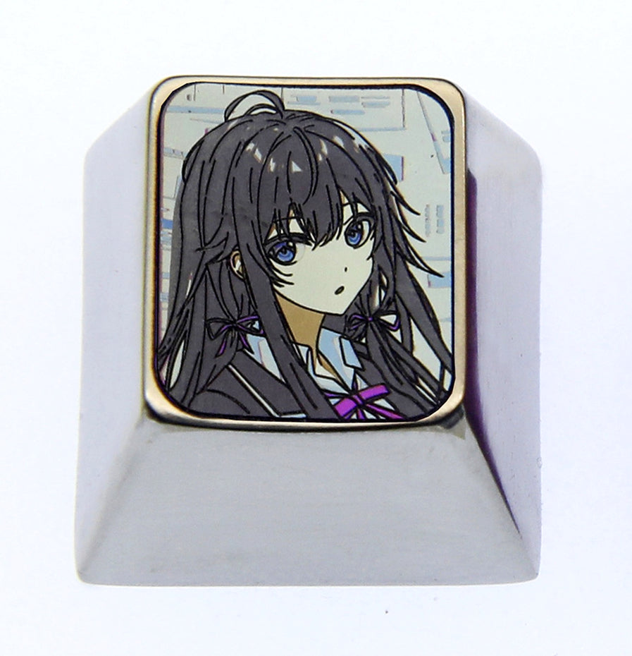 Yukinoshita Yukino, 1U titanium alloy personalized keycap, anime, game, novel characters, metal culture peripheral keycaps
