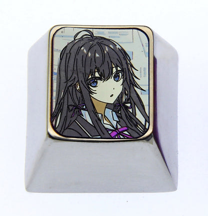 Yukinoshita Yukino, 1U titanium alloy personalized keycap, anime, game, novel characters, metal culture peripheral keycaps
