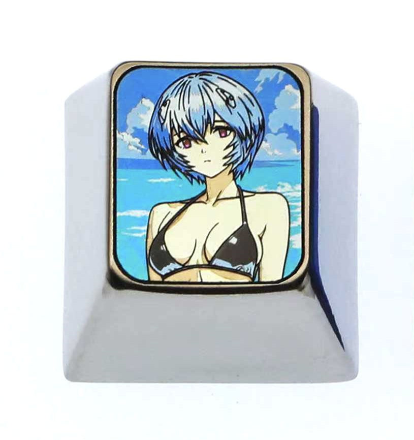 EVA， Ayanami Rei swimsuit, 1U titanium alloy personalized keycap, anime and game cultural creative keycap