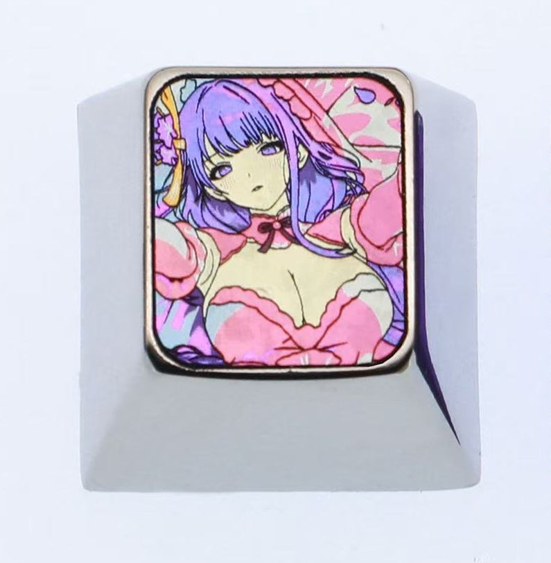Genshin Impact, Beelzebul, 1U titanium alloy personalized keycaps, anime and game culture creative metal decorative keycaps