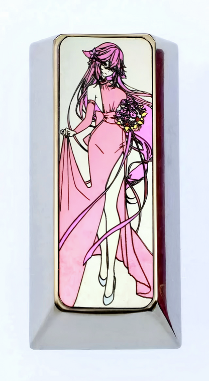 Genshin Impact, Yae Miko, pad 2U Enter key titanium alloy personalized keycaps, metal keycaps carved around anime and game characters
