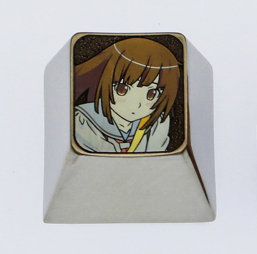 Sengoku Nadeko，Titanium alloy color carved personalized keycaps, keyboard decorative keycaps