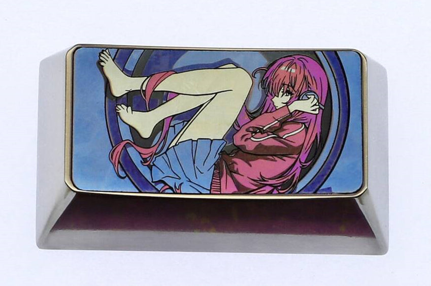Bocchi The Rock! , Gotoh Hitori, 1.75u titanium alloy personalized keycaps, metal keycaps for anime, game, music, and character peripherals